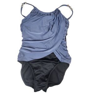 Magicsuit By Miraclesuit One Piece Lisa Bathing Suit Size 6 Underwire Ruched Gry